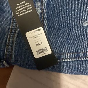 Rough rider distressed flare jeans